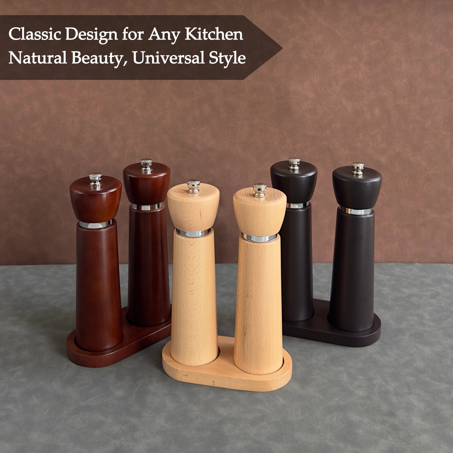 TLYSXPRO Korlo Wooden Salt and Pepper Grinder Set