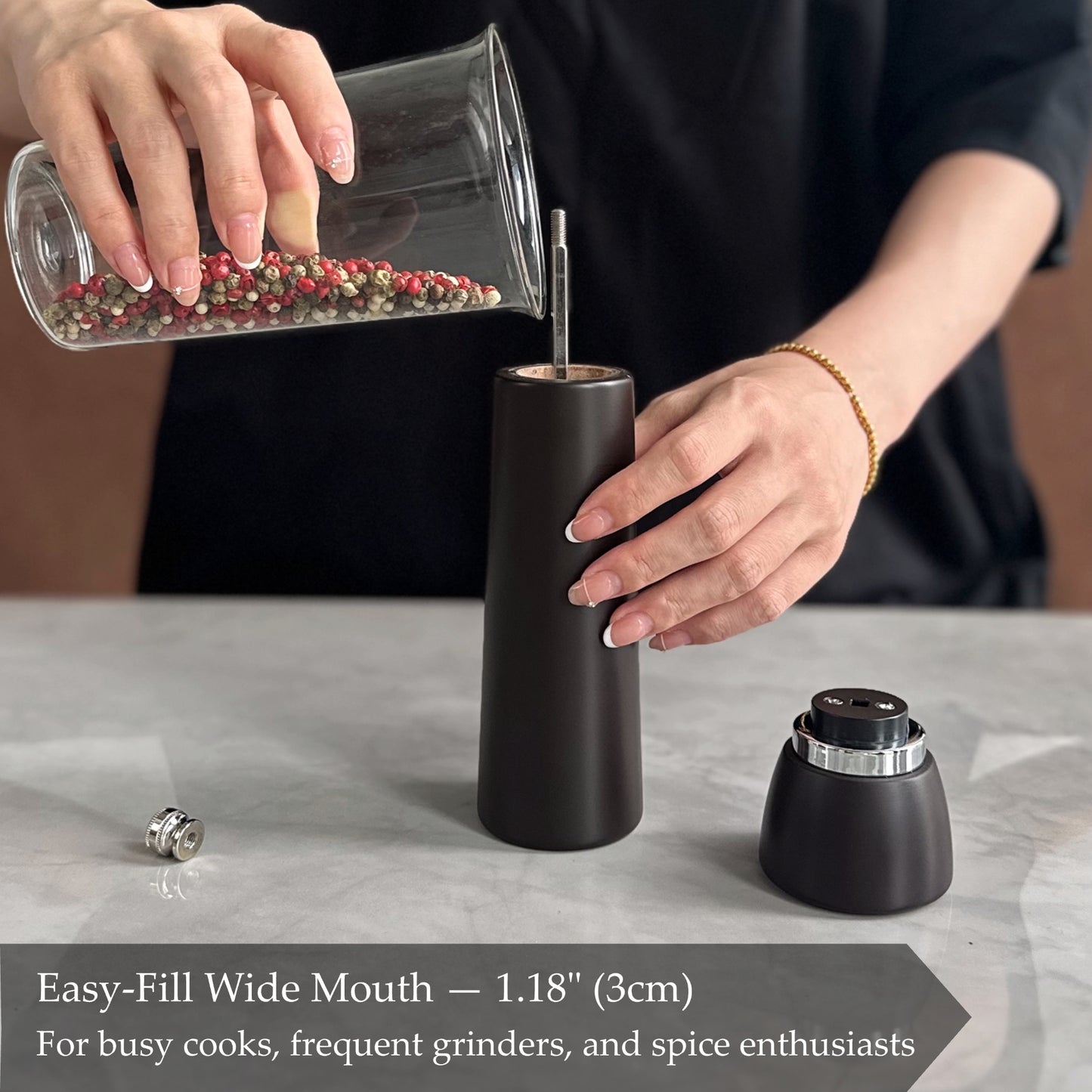 TLYSXPRO Korlo Wooden Salt and Pepper Grinder Set