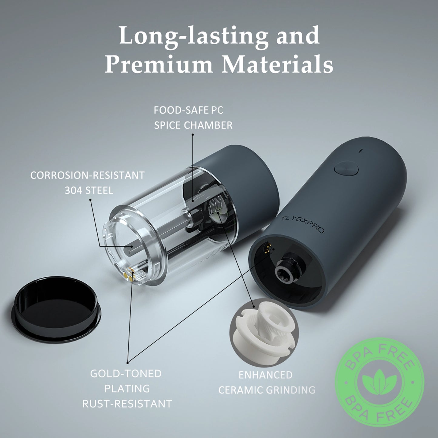 TLYSXPRO Adjustable Electric Pepper Mill