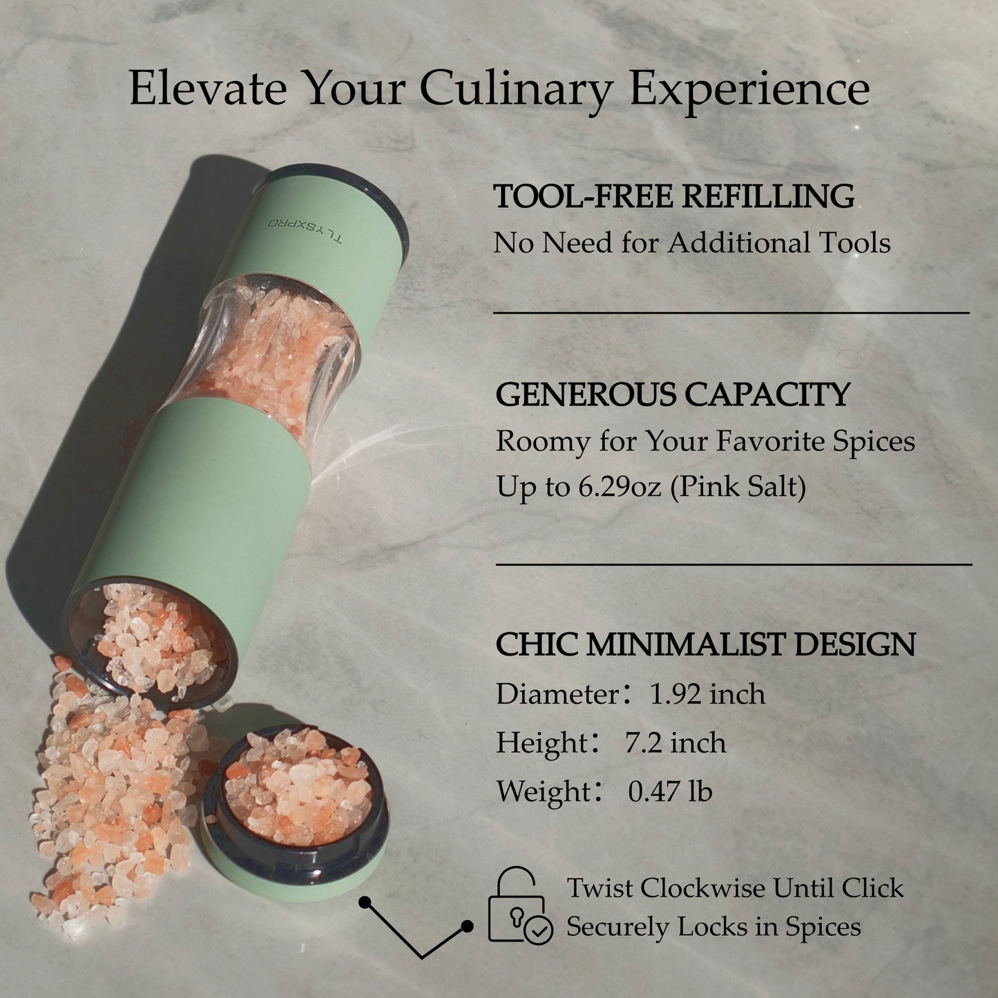 TLYSXPRO Premium Manual Pepper Mill