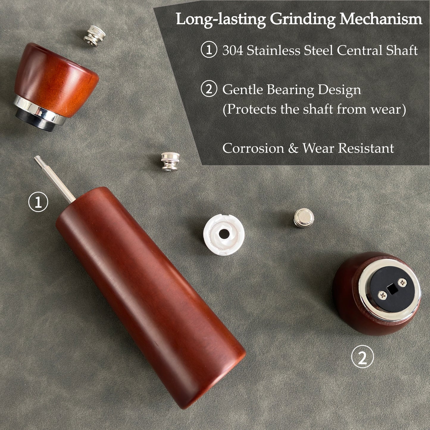 TLYSXPRO Korlo Wooden Salt and Pepper Grinder Set